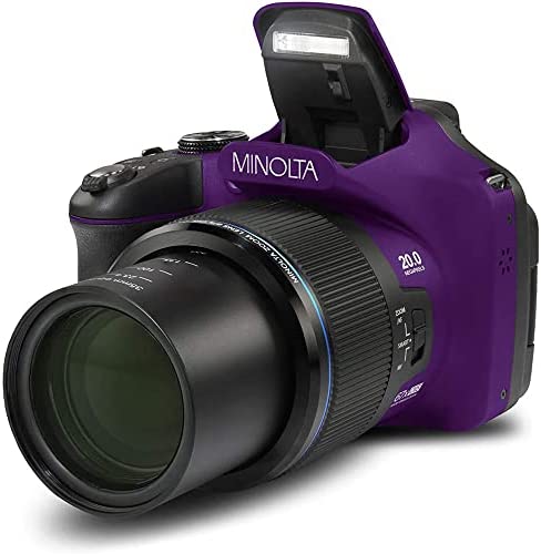 Minolta MN67Z-BK 20MP / 1080p HD Bridge Digital Camera with 67x Optical Zoom Bundle with Lexar Professional 633x 64GB UHS-1 Class 10 SDXC Memory Card and Deco Gear Camera Bag for DSLR (Purple) 3