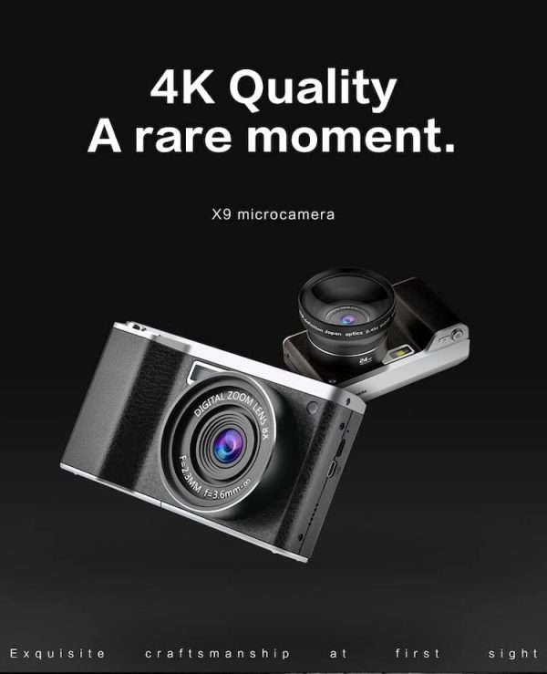Vlogging Camera, 4K Digital Camera for YouTube with WiFi, 16X Digital Zoom, 180 Degree Flip Screen TopCam24 Zoom, 180 Degree Flip Screen, Wide Angle Lens, Macro Lens, 2 Batteries and 34GB TF Card 2
