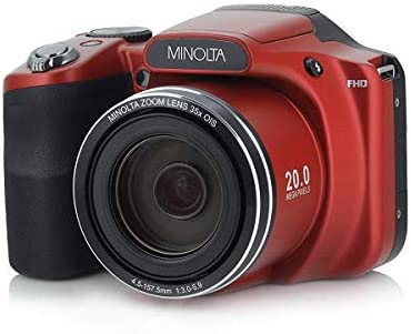 Minolta M35Z 20MP 1080p HD Bridge Digital Camera with 35x Optical Zoom, RED - Bundle with Camera Case, 16GB SDHC Card, Memory Wallet, Cleaning Kit, Card Read er, Tabletop Tripod 2