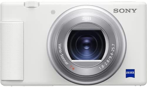 Sony ZV-1 Digital Camera (White) (DCZV1/W) + Pro Mic + 64GB Memory Card + Corel Photo Software + 2 x NP-BX1 Battery + Card Reader + LED Light + HDMI Cable + Deluxe Soft Bag + Charger + More (Renewed) 5