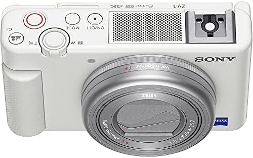 Sony ZV-1 Digital Camera (White) (DCZV1/W) + Pro Mic + 64GB Memory Card + Corel Photo Software + 2 x NP-BX1 Battery + Card Reader + LED Light + HDMI Cable + Deluxe Soft Bag + Charger + More (Renewed) 6