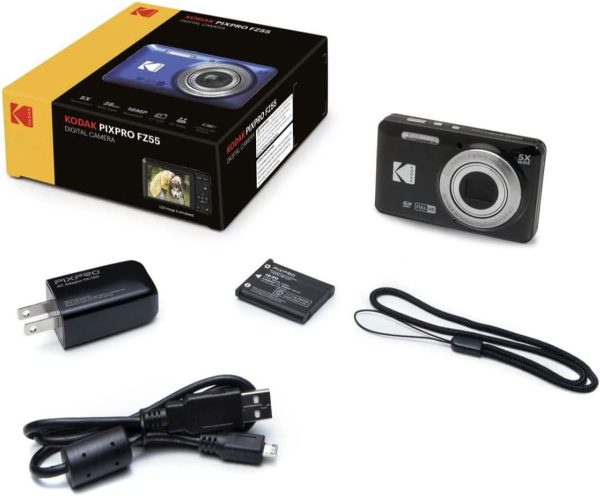 Kodak PIXPRO Friendly Zoom FZ55 Digital Camera (Black) with Hard Shell Case (Black) and 32GB SD Card Bundle (3 Items) 4