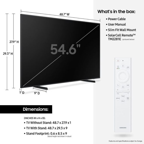 SAMSUNG 55-Inch Class QLED The Frame Series - Quantum HDR Smart TV with Alexa Built-in (QN55LS03BAFXZA, 2022 Model) (Renewed) 6