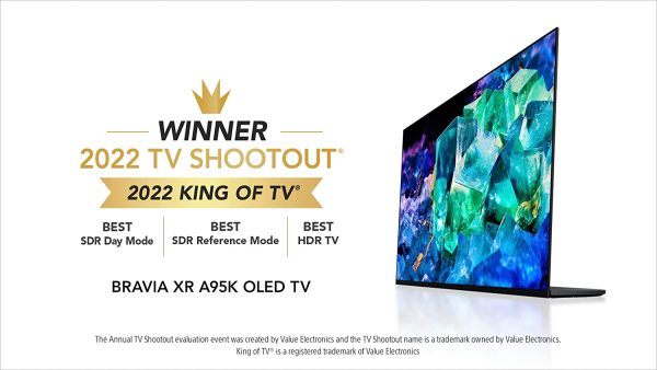 Sony 55 Inch 4K Ultra HD TV A95K Series: BRAVIA XR OLED Smart Google TV with Dolby Vision HDR,Bluetooth, Wi-Fi, USB, Ethernet, HDMI and Exclusive Features for The Playstation- 5 XR55A95K- 2022 Model 5