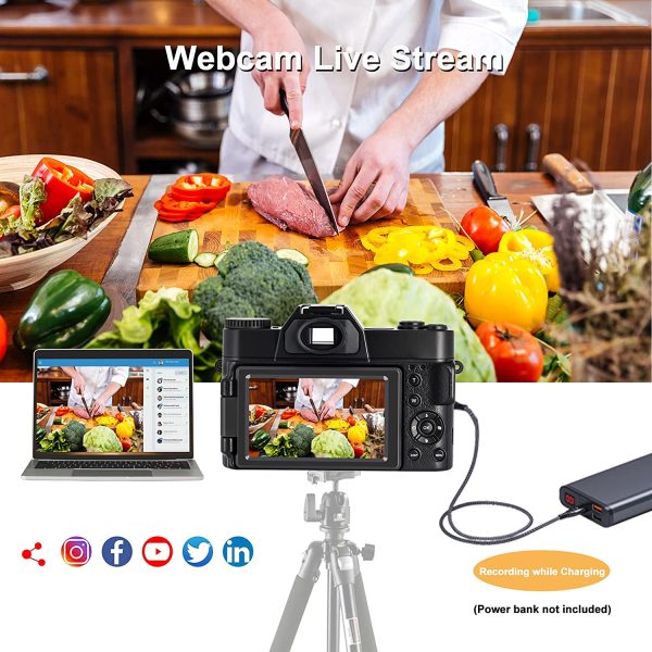 ISHARE 4K Digital Camera for Photography, 48MP FHD Video Camera with WiFi, 3 Inch Flip Screen, 16X Digital Zoom, Vlogging Camera for YouTube (32G Micro Card) 5