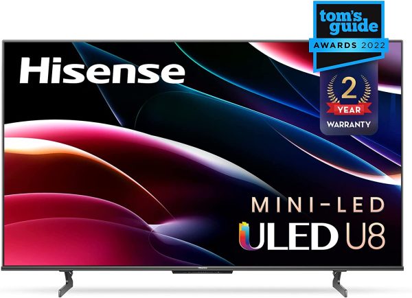 Hisense U8H QLED Series Quantum 4K ULED Mini-LED 55-Inch Class Google Smart TV with Alexa Compatibility, Quantum Dot, 1500-nit HDR10+, and Dolby Vision (55U8H, 2022 Model) 1