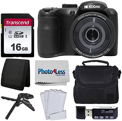 Kodak PIXPRO AZ255 Digital Camera (Black) + Point & Shoot Camera Case + 16GB Memory Card + USB Card Reader + Table Tripod + Accessories 1