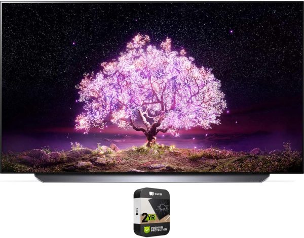 LG OLED77C1PUB 77 Inch 4K Smart OLED TV with AI ThinQ Bundle with Premium 2 YR CPS Enhanced Protection Pack 1