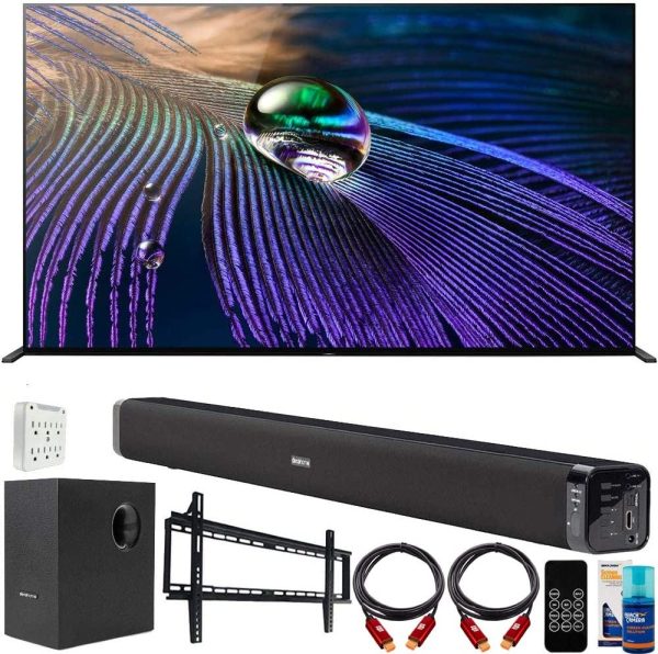 Sony XR55A90J 55-inch OLED 4K HDR Ultra Smart TV Bundle with Deco Gear Home Theater Soundbar with Subwoofer, Wall Mount Accessory Kit, 6FT 4K HDMI 2.0 Cables and More 1