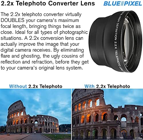 Camera EOS 850D (Rebel T8i) DSLR Camera w/ 18-55mm Lens + 75-300mm III Lens + 420-800mm Zoom Lens + Wide Angle + Telephoto Lens + 128GB Memory + Case + Tripod + Filter Kit + Pro Bundle 8