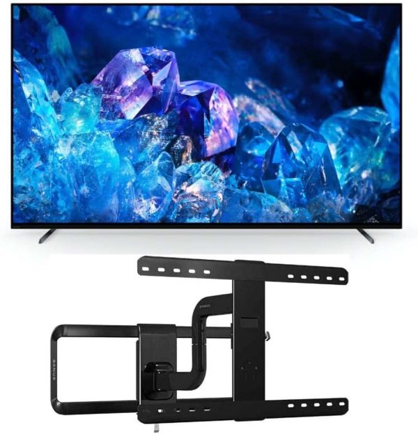 Sony XR77A80K 77" 4K Bravia XR OLED High Definition Resolution Smart TV with a Sanus VLF525-B1 Full-Motion Premium Series Mount for 50"-82" Flat Screen TV's (2022) 1