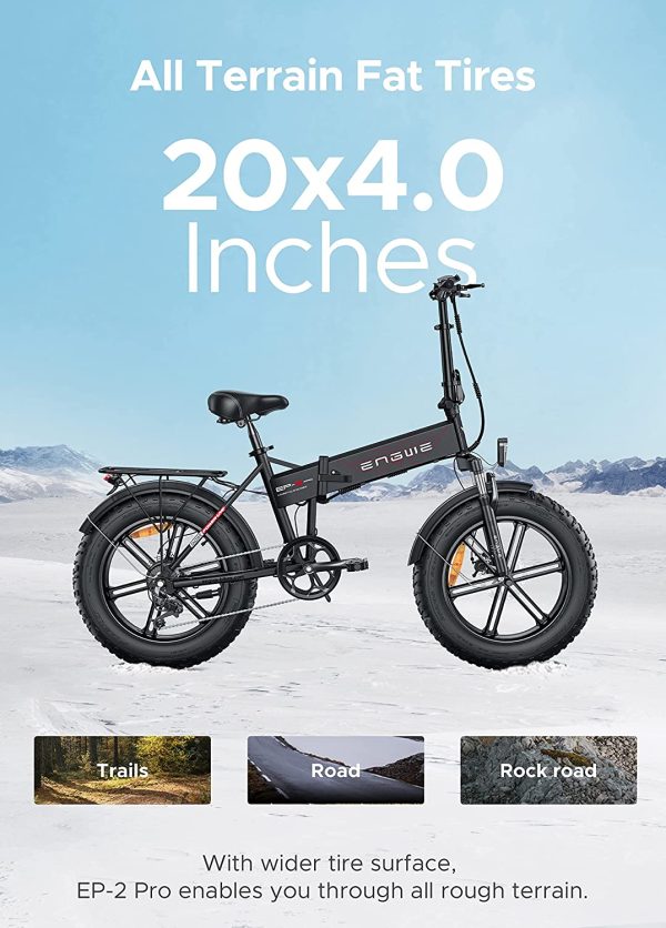 ENGWE 750W Folding Electric Bike - 20" All Terrain Fat Tires, 7 Speed Gear E-Bike with 48V 13AH Removable Lithium Battery 6