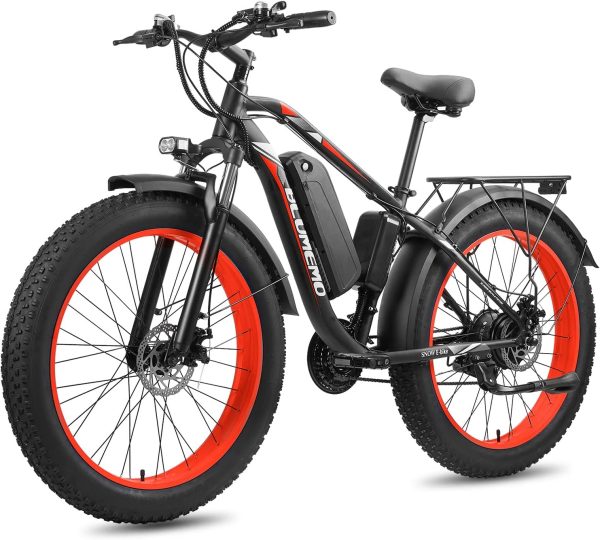 BLUMEMO Electric Bike for Adults 1000W Motor,26" Fat Tires Electric Bicycle for Adults,28MPH Snow Beach Mountain E Bike,Shimano 21-Speed,Removable 48V 13Ah Battery 28MPH UL and GCC Certified 1