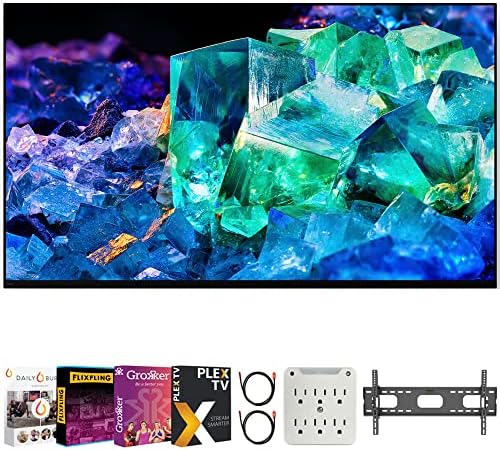 Sony XR65A95K 65 inch BRAVIA XR A95K 4K HDR OLED TV with Smart Google TV 2022 Model Bundle with Premiere Movies Streaming + 37-100 Inch TV Wall Mount + 6-Outlet Surge Adapter + 2X 6FT HDMI Cable 1