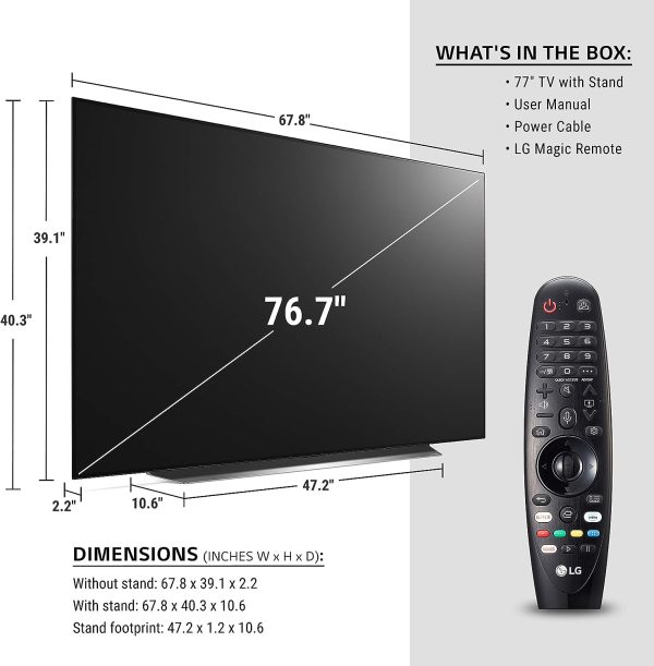 LG OLED65CXPUA / OLED65CXAUA Alexa Built-In CX Series 65" 4K Ultra HD Smart OLED TV (2020) (Renewed) 4