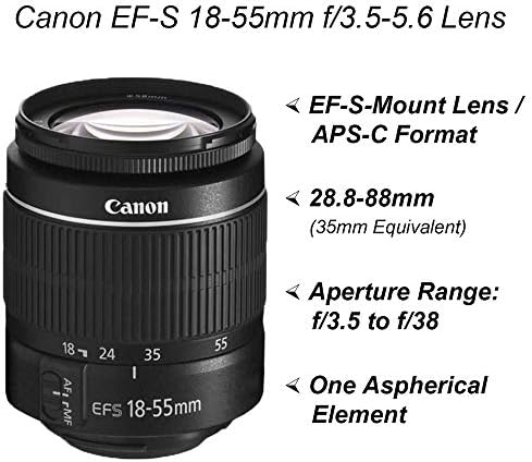 Canon EOS 2000D / Rebel T7 DSLR Camera with EF-S 18-55mm Zoom Lens + SanDisk 64GB Memory Card + Tripod + Case + Wideangle Lenses + ZeeTech Accessory Bundle (20pc Bundle) (Renewed) 3