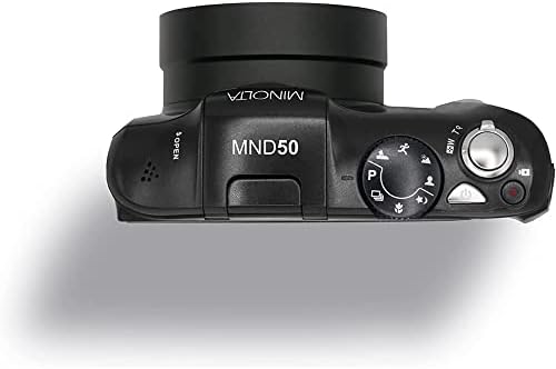 Minolta MND50-BK 48 MP 4K Ultra HD 16X Digital Zoom Digital Camera (Black) Bundle with Deco Photo Point and Shoot Field Bag Camera Case (Black/Red) 8