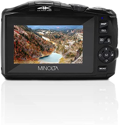Minolta MND50-BK 48 MP 4K Ultra HD 16X Digital Zoom Digital Camera (Black) Bundle with Deco Photo Point and Shoot Field Bag Camera Case (Black/Red) 6