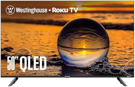 Westinghouse Edgeless QLED Roku TV - 50 Inch Smart TV, 4K UHD TV w/HDR 10+, Dolby Vision, Wi-Fi & Mobile App Connectivity, Flat Screen TV Compatible w/Apple Home Kit, Alexa, & Google Assistant 1
