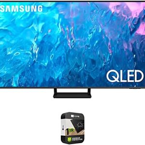 SAMSUNG QN32Q60AA 32 Inch QLED HDR 4K UHD Smart TV Bundle with Premiere Movies Streaming + Deco Mount 19-45 inch Slim Flat Wall Mount Kit + 6-Outlet Surge Adapter + 2X 6FT 4K HDMI 2.0 Cable 10