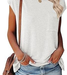 Womens T Shirt Short Sleeve Crew Neck Basic Color Block Tee Tops 7