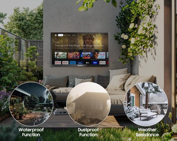 SYLVOX Outdoor TV, 55 inch Smart QLED TV, Full Sun Outdoor TVs, 2000 Nit Sunlight Readable Display, Weatherproof, 4K UHD, IP55 Waterproof, Built-in Speakers, Commercial Grade Smart TV(2024 Model) 8