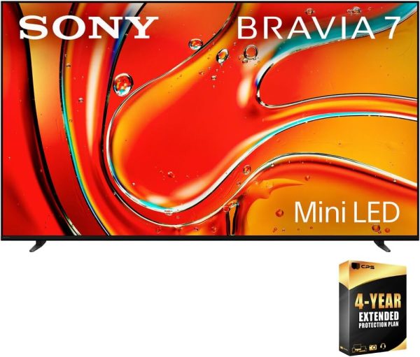 Sony BRAVIA 7 K55XR70 55 inch 4K HDR Smart QLED Mini-LED TV Bundle with Premiere Movie Streaming Package & TV Setup Bundle with Wall Mount + Surge Adapter + HDMI Cable & More (2024 Model) 1