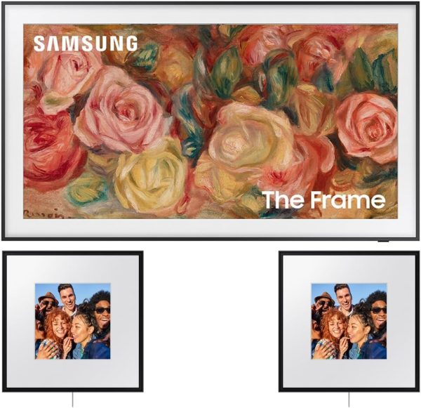 SAMSUNG QN85LS03DAFXZA 85 inch The Frame QLED 4K Smart TV 2024 Bundle with 2X Photo Music Frame Smart Speaker Dolby Atmos with Q-Symphony 2024 1