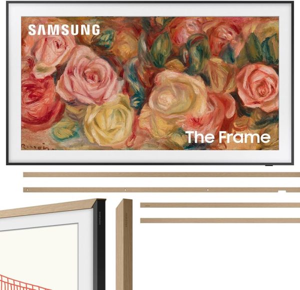 SAMSUNG QN50LS03DAFXZA 50 inch The Frame QLED 4K Smart TV 2024 Bundle 50" The Frame Customizable Bezel Modern Teak 1