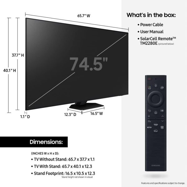 SAMSUNG 75-Inch Class Neo QLED 4K QN85B Series Mini LED Quantum HDR 24x, Dolby Atmos, Object Tracking Sound, Motion Xcelerator Turbo+ Smart TV with Alexa Built-In (QN75QN85BAFXZA, 2022 Model) 2